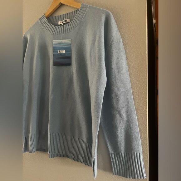 NEW Juniors SZ Meduim Azure Light Blue Sweater - Picture 3 of 16